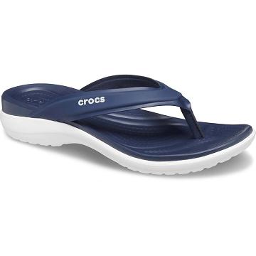 Crocs Capri V Sporty Flip Women's Sandals Navy | Australia 0519NWYB